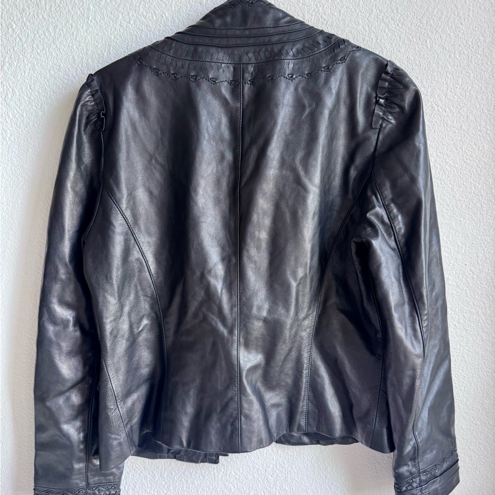 Etcetera Women's Classic Black Leather Jacket
